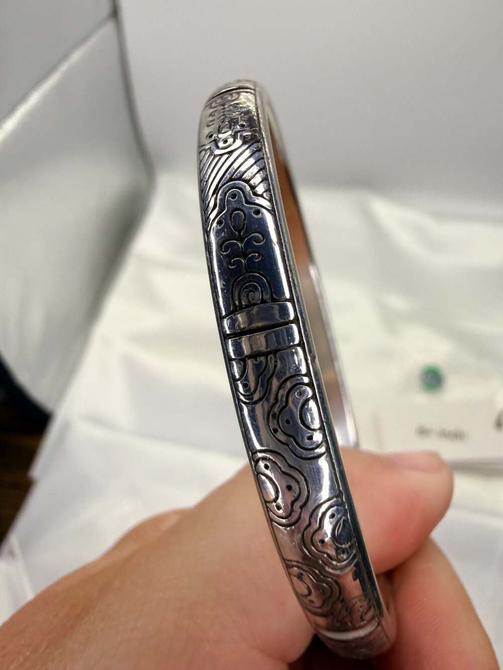Brighton Engraved Scroll Bangle Bracelet Silver